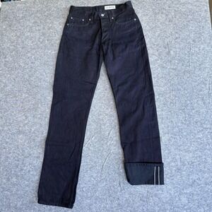 Gustin Jeans Mens 31x32 Blue Raw Selvedge Denim Straight Button Fly Made In USA